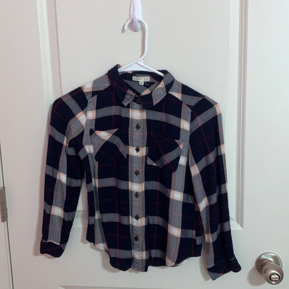 Girls Flannel Button Down Shirt Size M